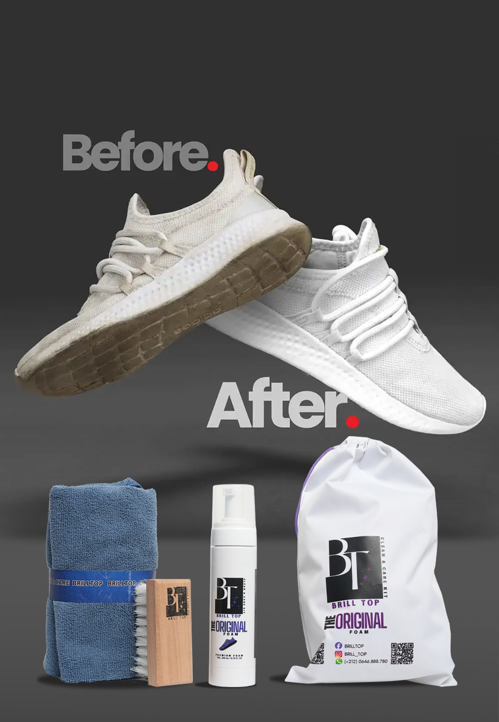 KIT Complet Entretien Chaussures BRILLTOP Cleaner - LIVRAISON GRATUITE !